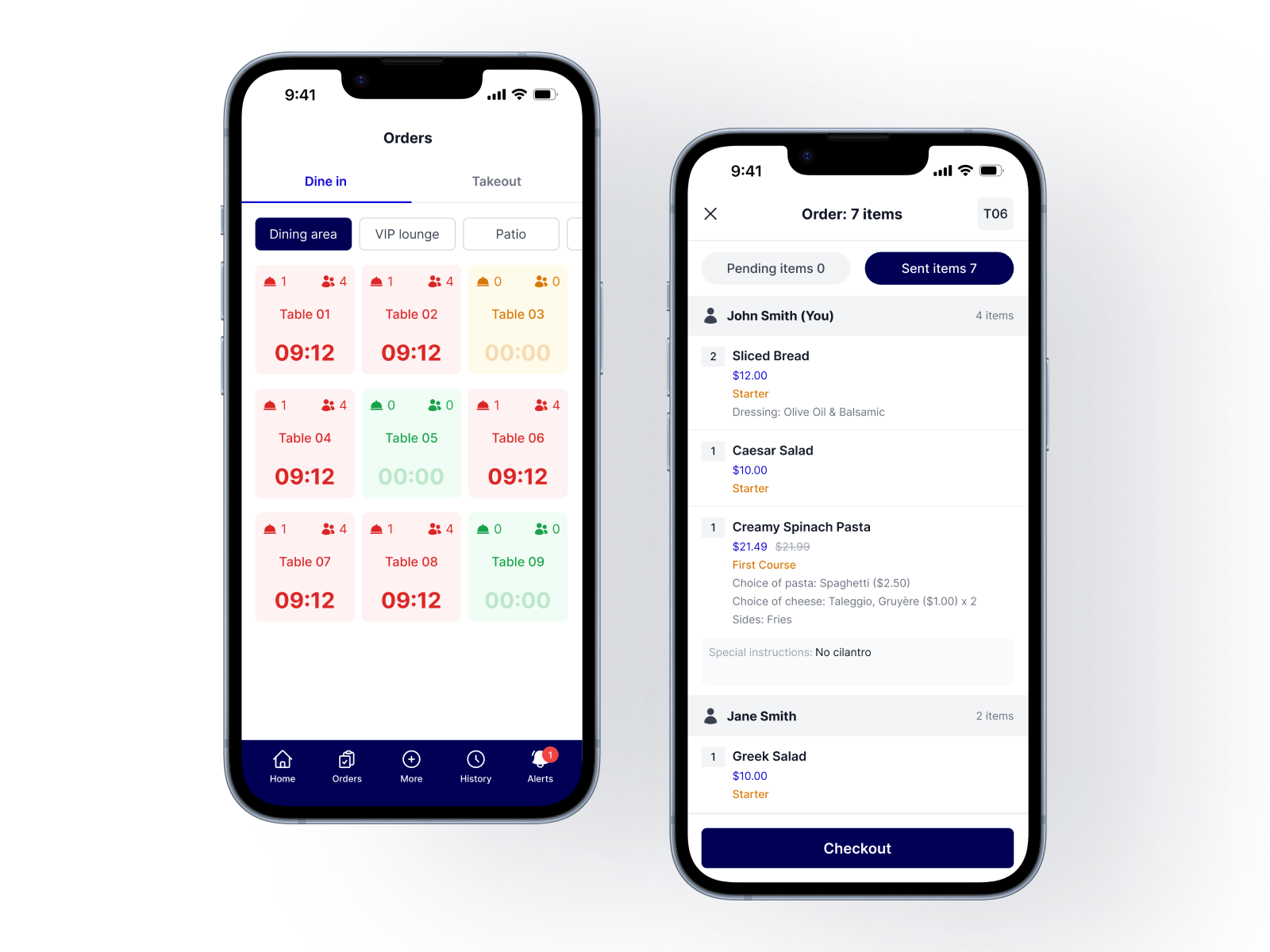 image of smartphones with takeout menu